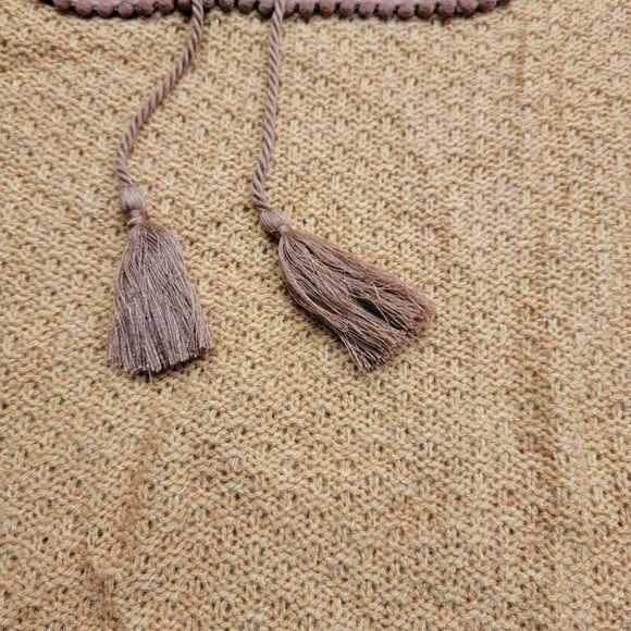 Vintage America Women's Bohemian Style Sweater Size Medium Orange Draw String - Picture 8 of 9